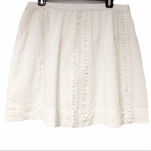 J. Crew | Swiss Dot Crochet Pom Pom Mini Skirt